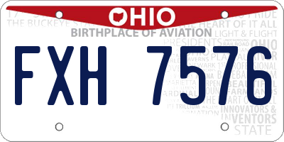 OH license plate FXH7576