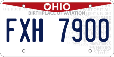 OH license plate FXH7900