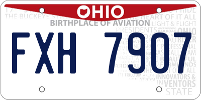 OH license plate FXH7907