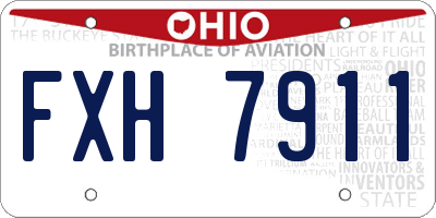 OH license plate FXH7911