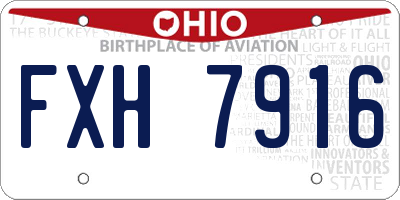 OH license plate FXH7916