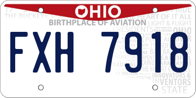 OH license plate FXH7918