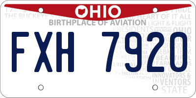 OH license plate FXH7920