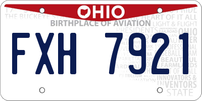 OH license plate FXH7921