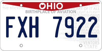OH license plate FXH7922