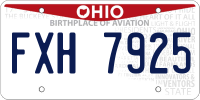 OH license plate FXH7925
