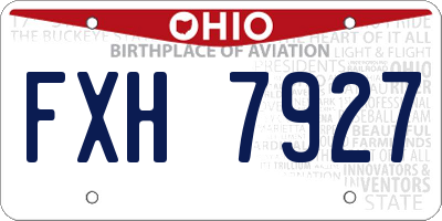 OH license plate FXH7927