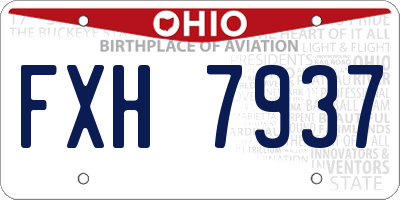 OH license plate FXH7937