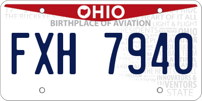 OH license plate FXH7940