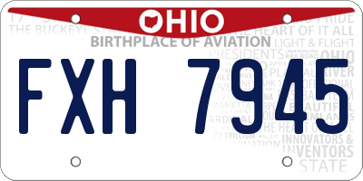 OH license plate FXH7945