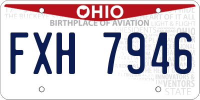 OH license plate FXH7946