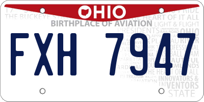 OH license plate FXH7947