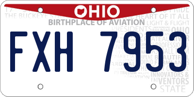 OH license plate FXH7953
