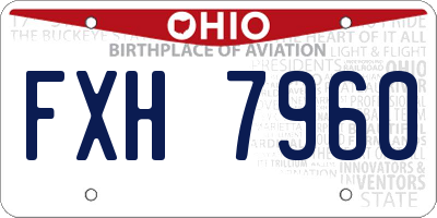 OH license plate FXH7960