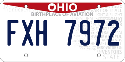 OH license plate FXH7972