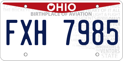 OH license plate FXH7985