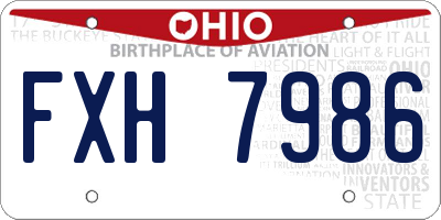 OH license plate FXH7986