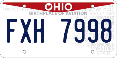 OH license plate FXH7998