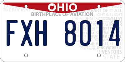 OH license plate FXH8014
