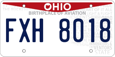OH license plate FXH8018