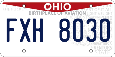 OH license plate FXH8030