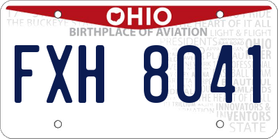 OH license plate FXH8041