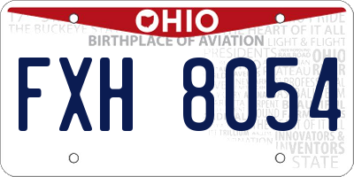 OH license plate FXH8054