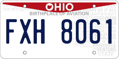 OH license plate FXH8061