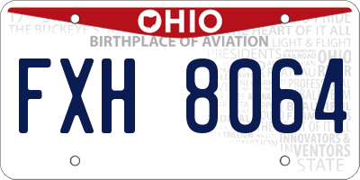 OH license plate FXH8064