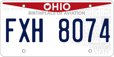 OH license plate FXH8074