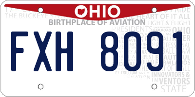 OH license plate FXH8091