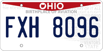 OH license plate FXH8096
