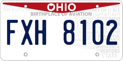 OH license plate FXH8102