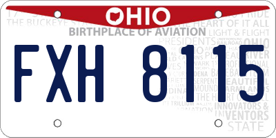 OH license plate FXH8115