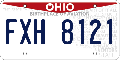 OH license plate FXH8121