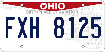OH license plate FXH8125