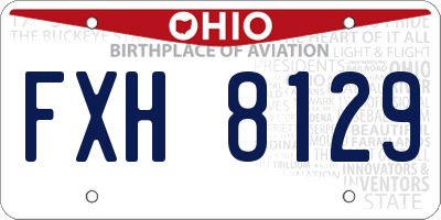 OH license plate FXH8129