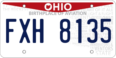 OH license plate FXH8135