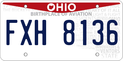 OH license plate FXH8136