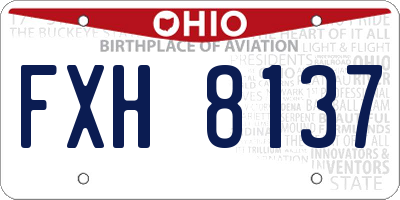 OH license plate FXH8137