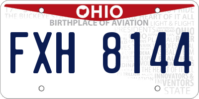 OH license plate FXH8144