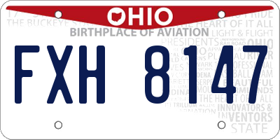 OH license plate FXH8147