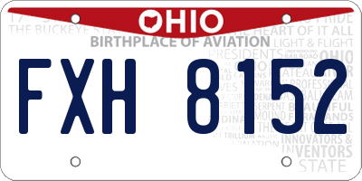 OH license plate FXH8152