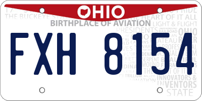 OH license plate FXH8154