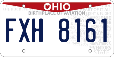 OH license plate FXH8161
