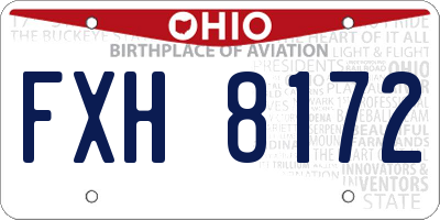OH license plate FXH8172