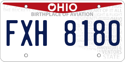 OH license plate FXH8180