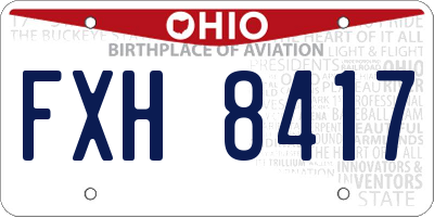 OH license plate FXH8417