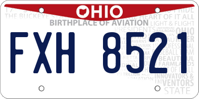 OH license plate FXH8521