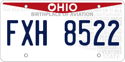 OH license plate FXH8522